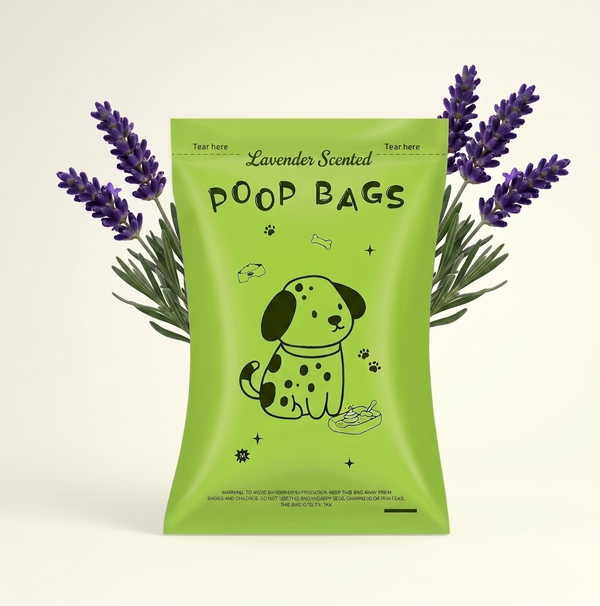 Poop Bags for Dogs and Cats with Dispenser — Biodegradable, Lavender Scented, Extra Thick Leakproof Pet Waste Bags