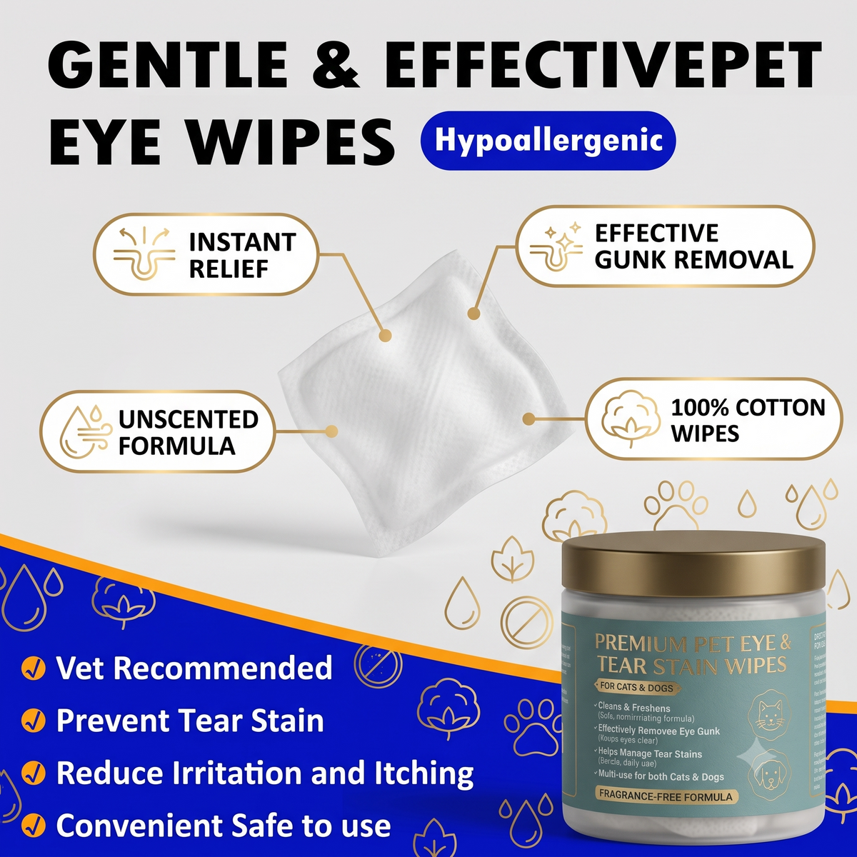 Gentle Pet Eye Wipes